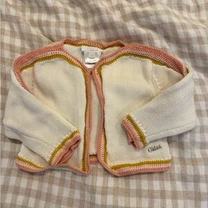 Chloe Cream and Pink Knit Baby Cardigan